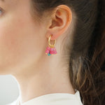 Pink Agate Hoop Earrings Kendall