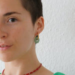 Jade Gemstone Donut Hoops Curt