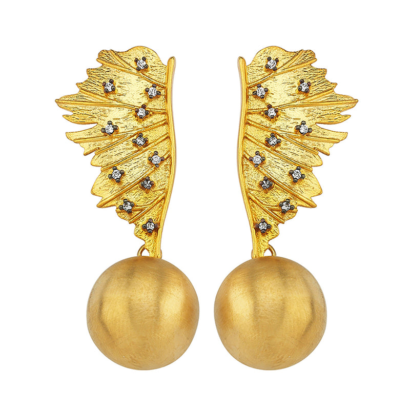Gold Half Leaf Earrings Dubai