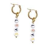 Initial Earrings Love