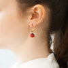 Pearl Hoop Earrings Ladybug