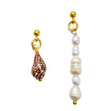 Shell and Pearl Dangle Earrings Paul