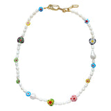 Millefiori Pearl Necklace Sophie