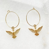 Dainty Phoenix Hoop Earrings