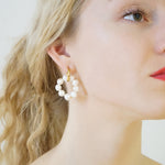 Pearl Aventurine Hoop Earrings Pia