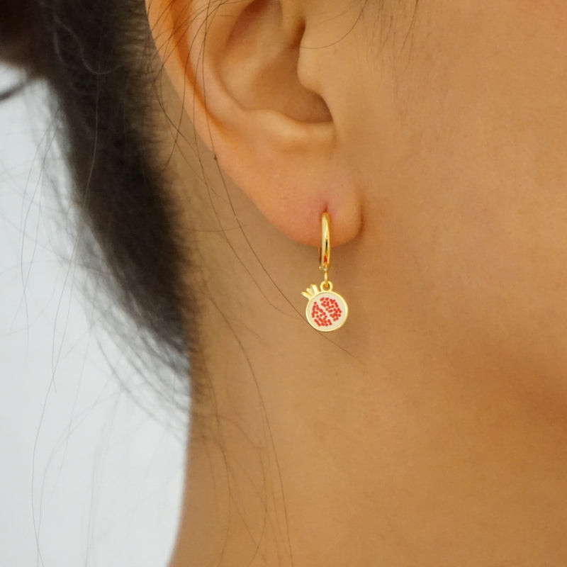 Huggies Earrings Pomegranate