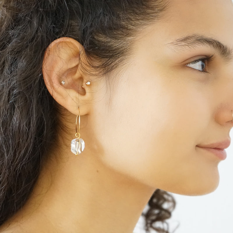 Quartz Dainty Hoop Earrings Fani
