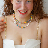 Pearl Smiley Necklace Sunflower