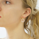 Rose quartz Baroque Pearl Hoop Earrings Claude