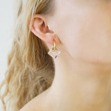 Rose quartz Swarovski Hoop Earrings Rosie
