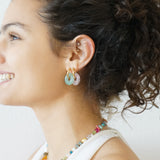 Rose quartz Swarovski Hoop Earrings Rosie