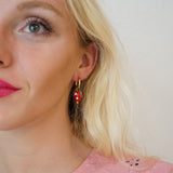 Murano Glass Strawberry Hoops