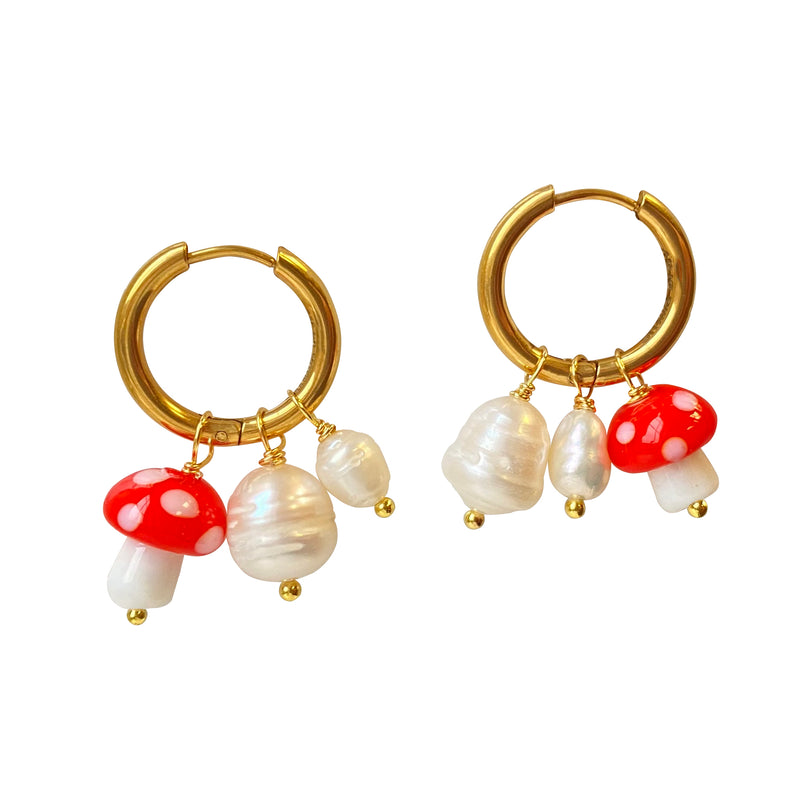 Pearl Hoop Earrings Glückspilz