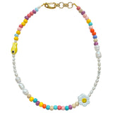 Pearl Smiley Necklace Sunflower