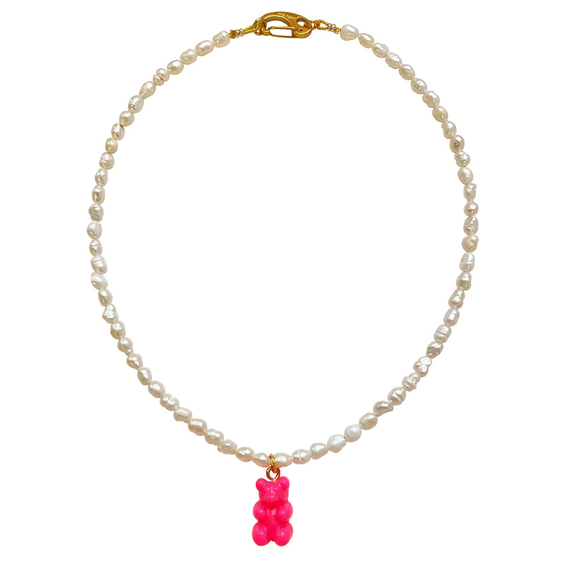 The Pink Gummy Bear Pearl Necklace
