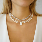 The Snowflake Gummy Bear Grey Pearl Necklace