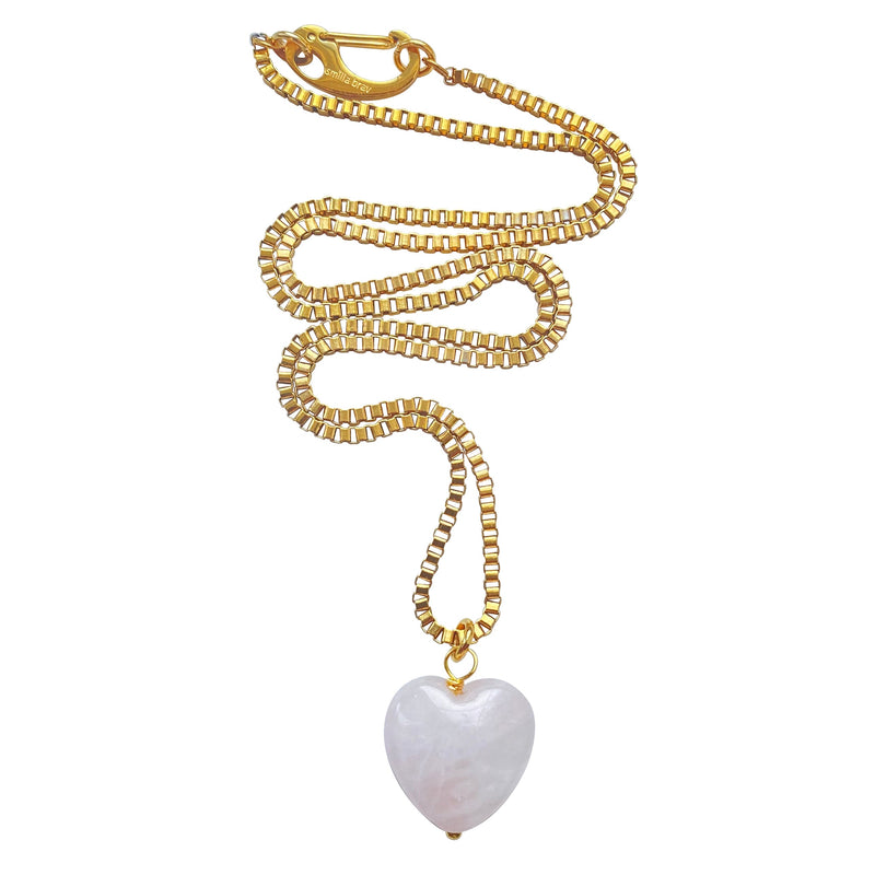 Rose Quartz Heart Necklace Tabitha