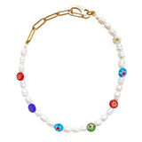 Millefiori Pearl Anklet Sophie