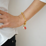 Pearl Murano Glass Strawberry Bracelet